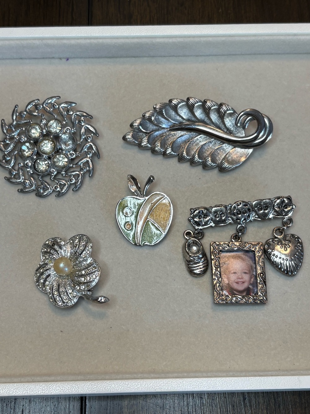 Silver-Tone Brooch Lot